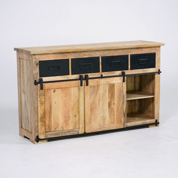 Buffet industriel bois et métal 150cm - Paris