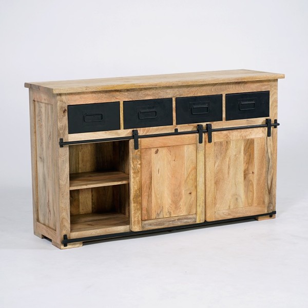 Buffet industriel bois et métal 150cm - Paris