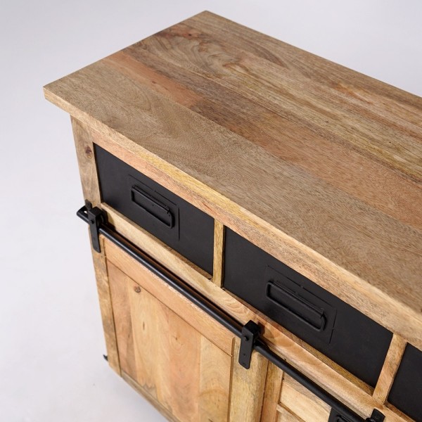 Buffet industriel bois et métal 150cm - Paris