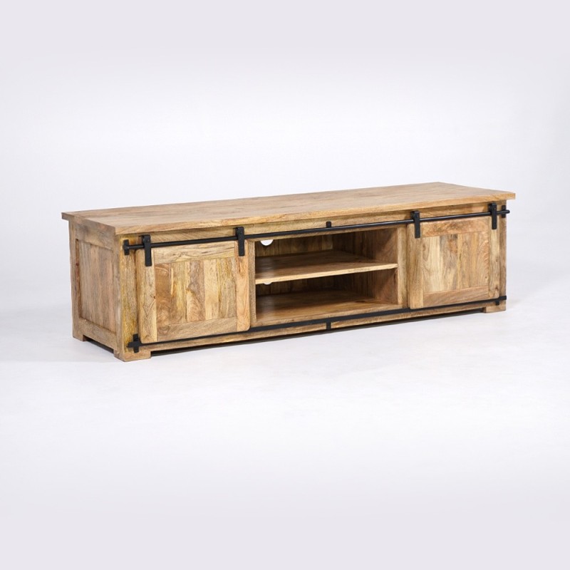Meuble TV industriel bois et métal 180 cm - Paris