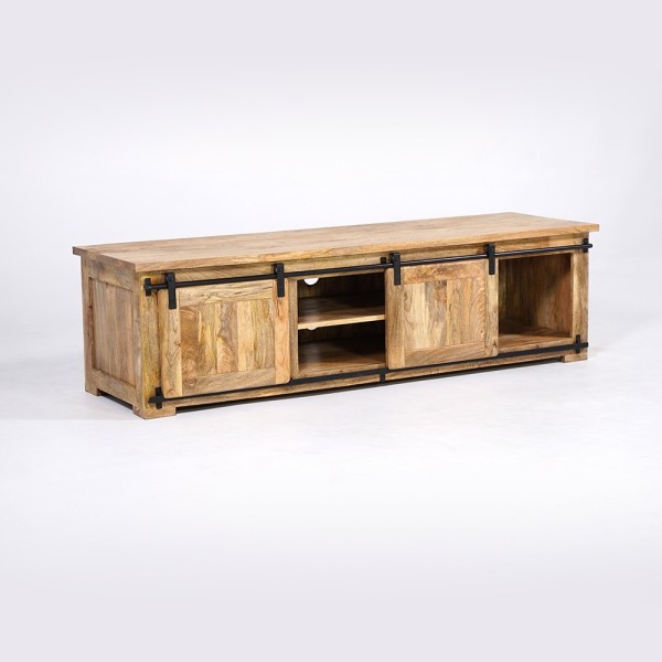 Meuble TV industriel bois et métal 180 cm - Paris