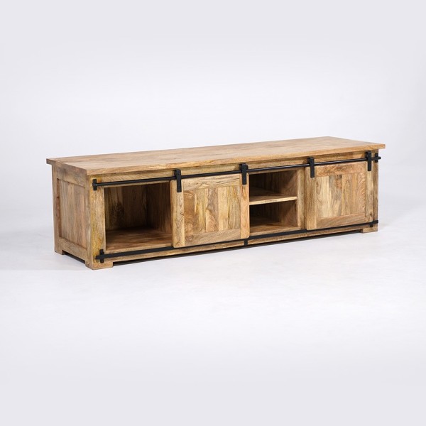 Meuble TV industriel bois et métal 180 cm - Paris