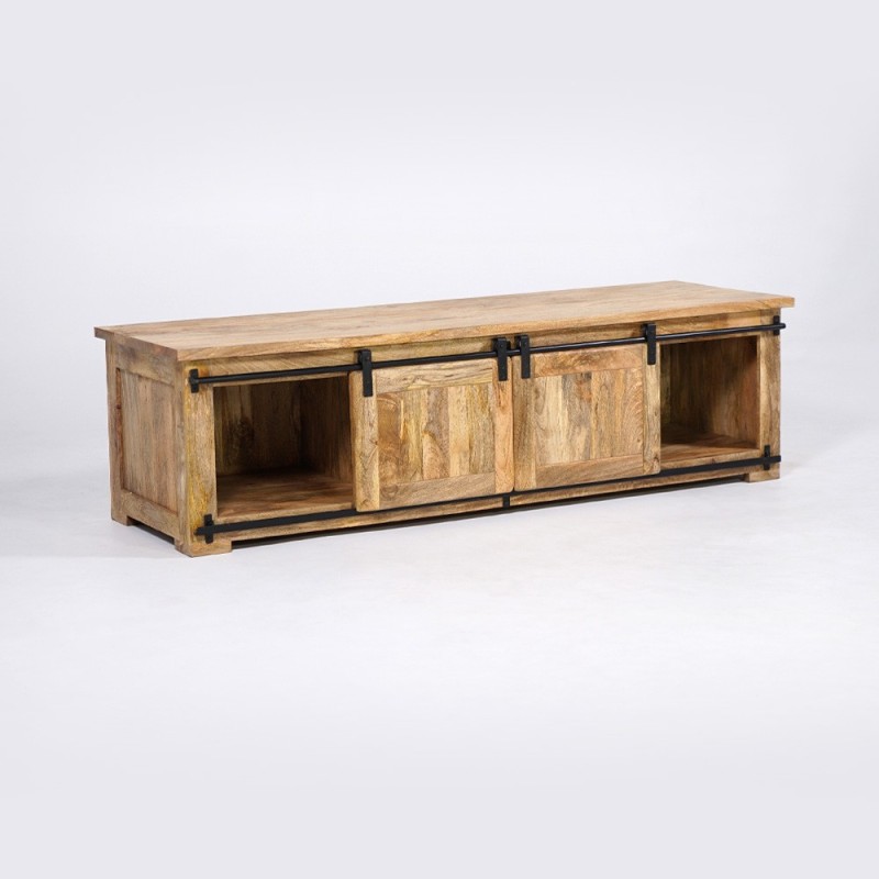 Meuble TV industriel bois et métal 180 cm - Paris