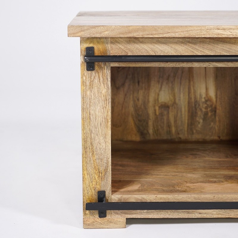 Meuble TV industriel bois et métal 180 cm - Paris