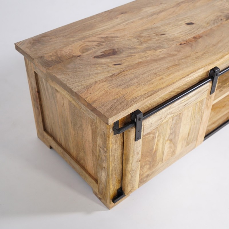 Meuble TV industriel bois et métal 180 cm - Paris