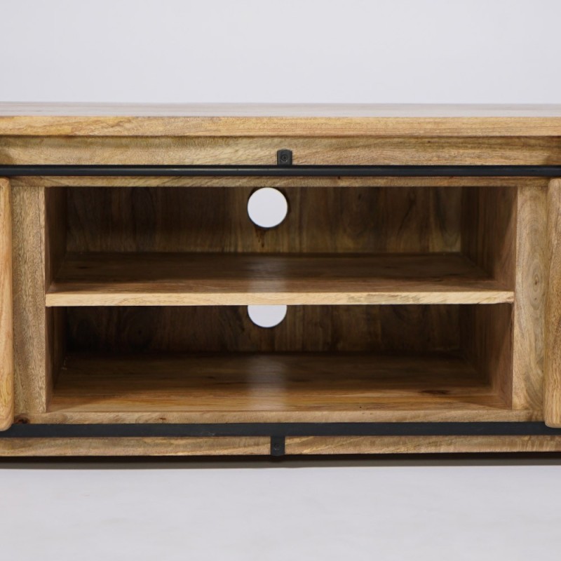 Meuble TV industriel bois et métal 180 cm - Paris
