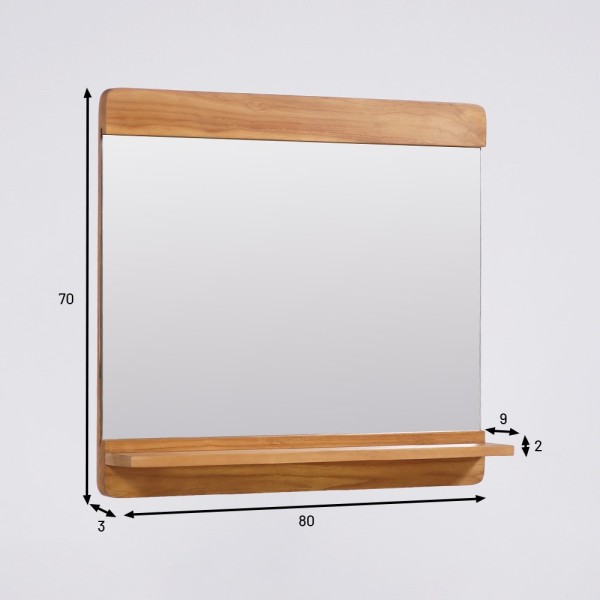 Miroir rectangulaire en teck massif - Amrita