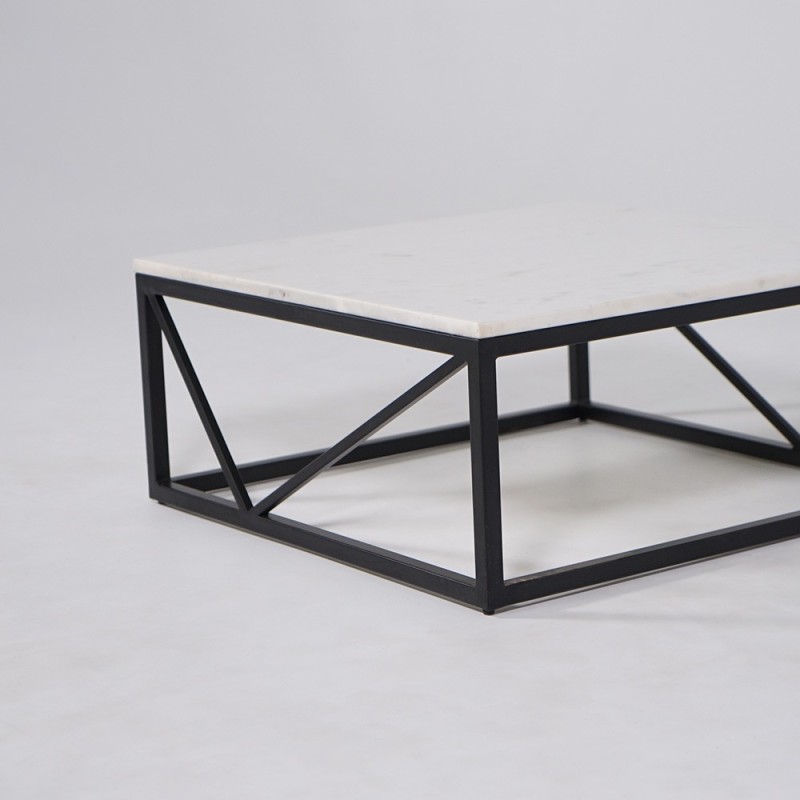 Table basse carrée en marbre blanc - Verona