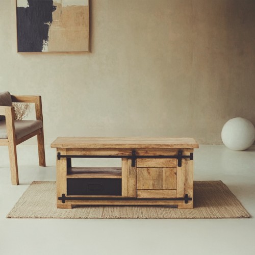 Table basse industrielle bois et métal 100cm - Paris