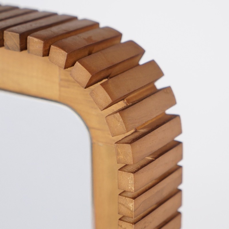 Miroir rectangulaire en bois de teck 80 x 60 cm - Beria