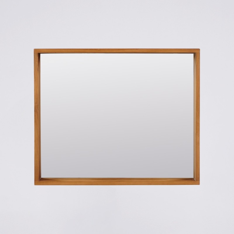 Mirroir de salle de bain en teck 80 x 66 cm - Arya