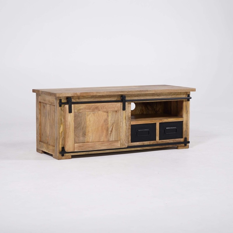 Meuble TV industriel bois et métal 120 cm - Paris