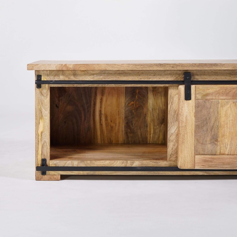Meuble TV industriel bois et métal 120 cm - Paris