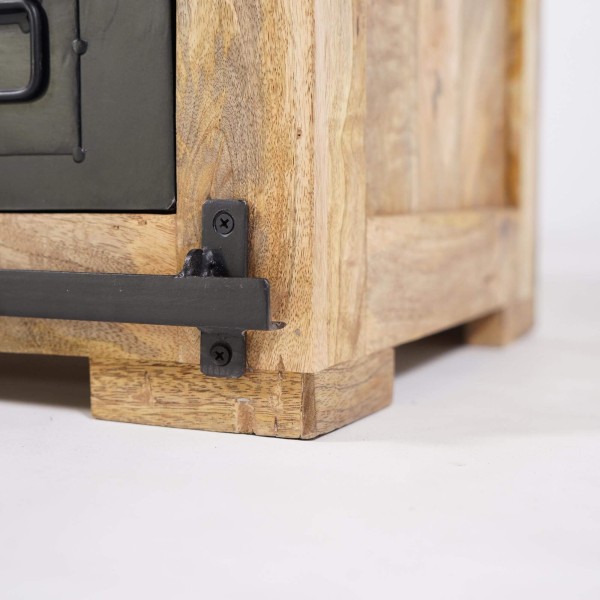 Meuble TV industriel bois et métal 120 cm - Paris