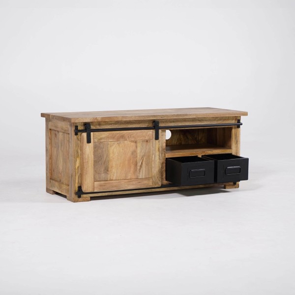 Meuble TV industriel bois et métal 120 cm - Paris