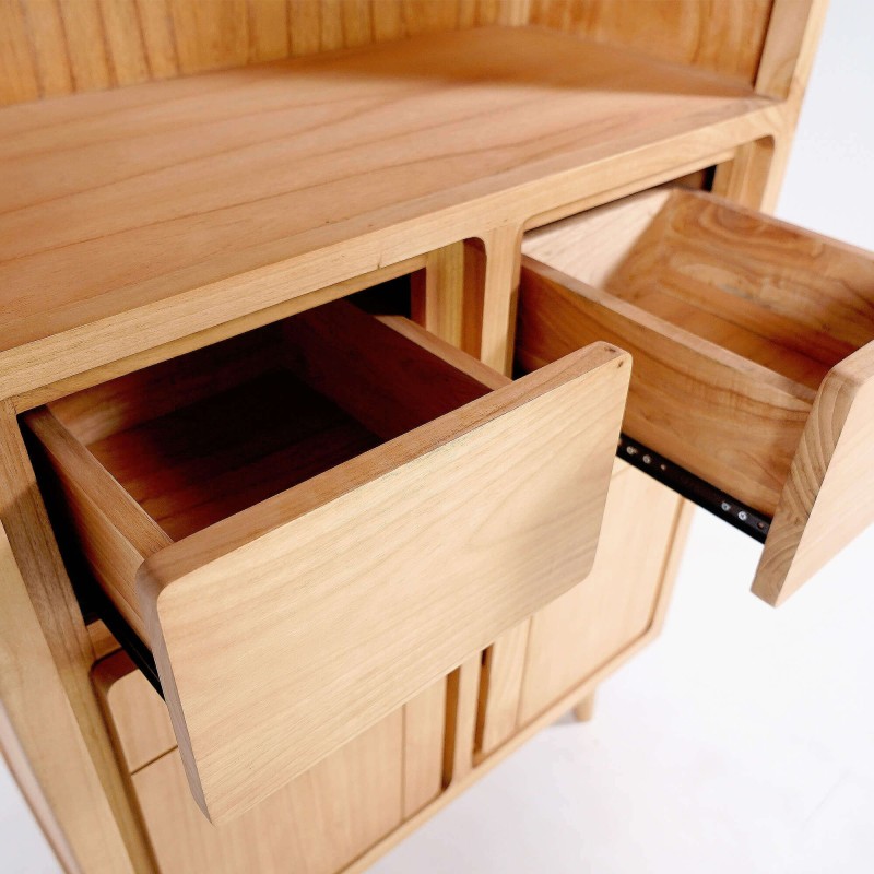 Buffet haut en bois massif 2 portes 90cm - Pragati