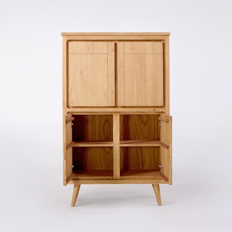 Buffet haut en bois massif 4 portes - Pragati