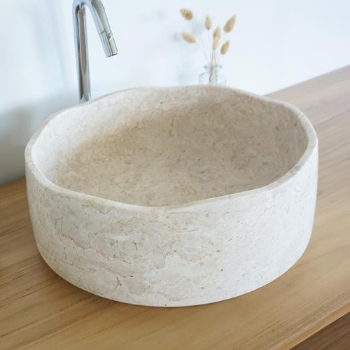 Vasque de salle bain à poser en pierre - Flower