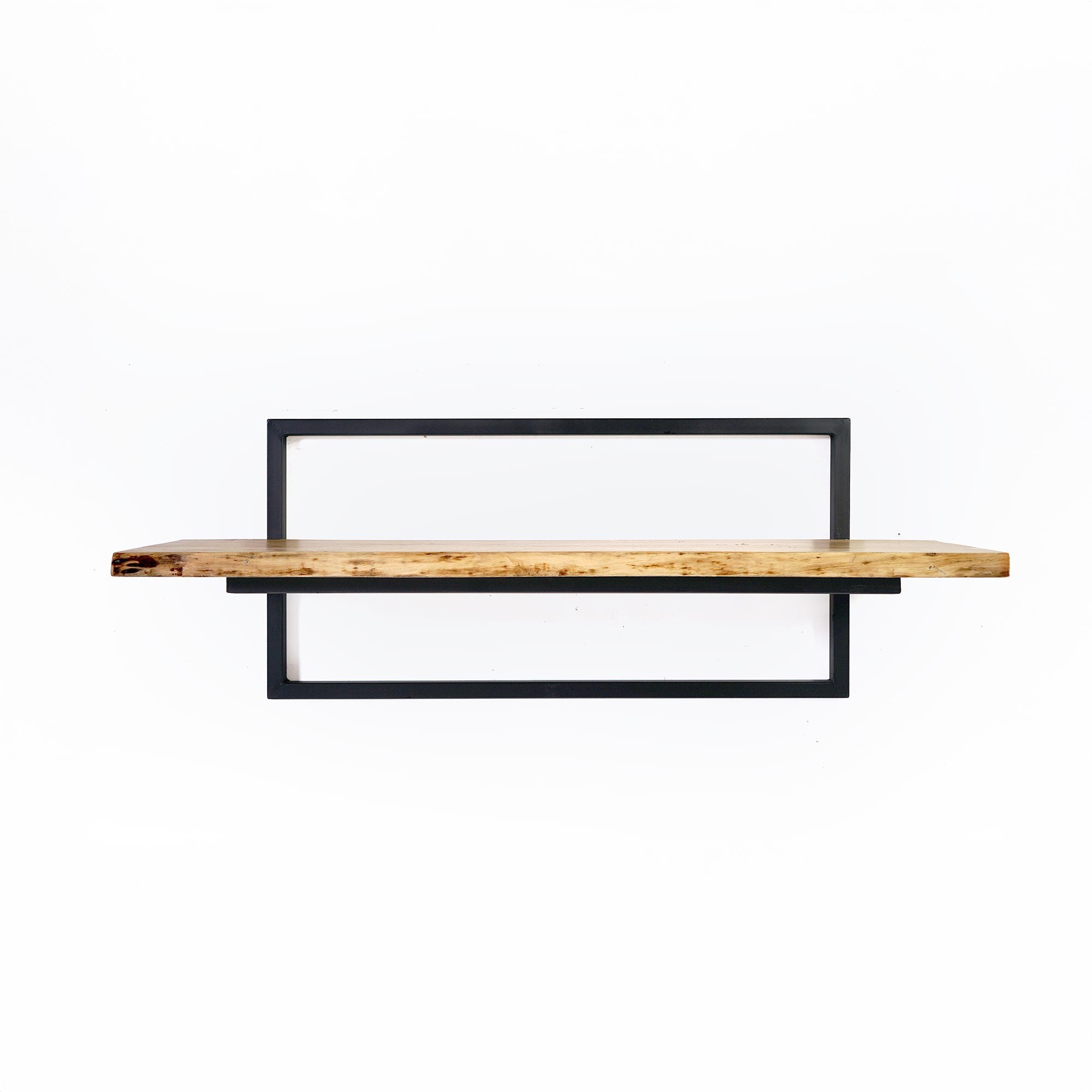 Etagère Murale En Bois De Hêtre/métal Noir 42x15x43 Cm, à Suspendre