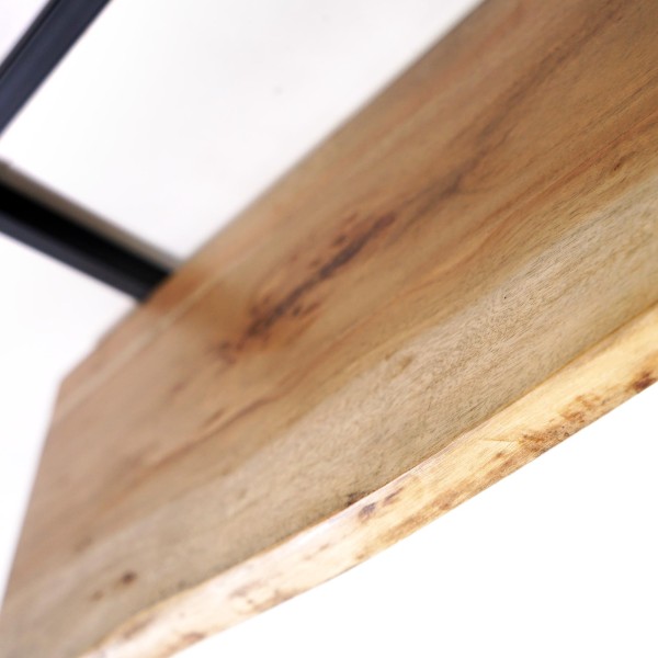 Etagère murale 50 cm avec plateau en bois massif à bord naturel