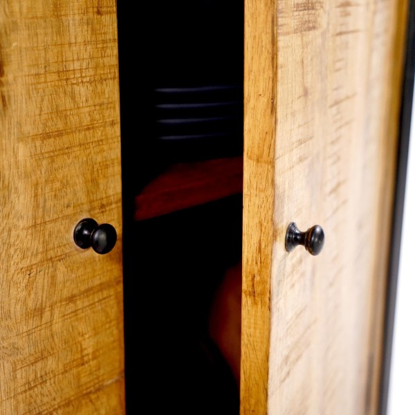 Bibliothèque étagère en métal et bois naturel 140cm - Diane