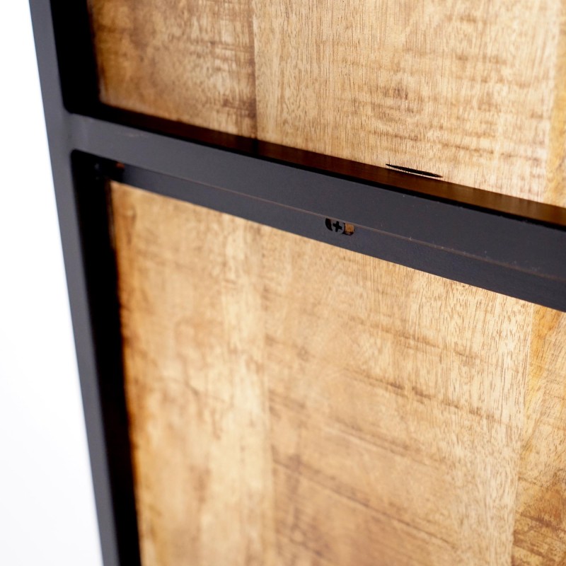 Bibliothèque étagère en métal et bois naturel 140cm - Diane