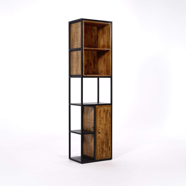 Bibliothèque étagère en métal et bois naturel 50cm - Diane