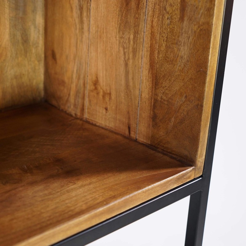 Bibliothèque étagère en métal et bois naturel 50cm - Diane