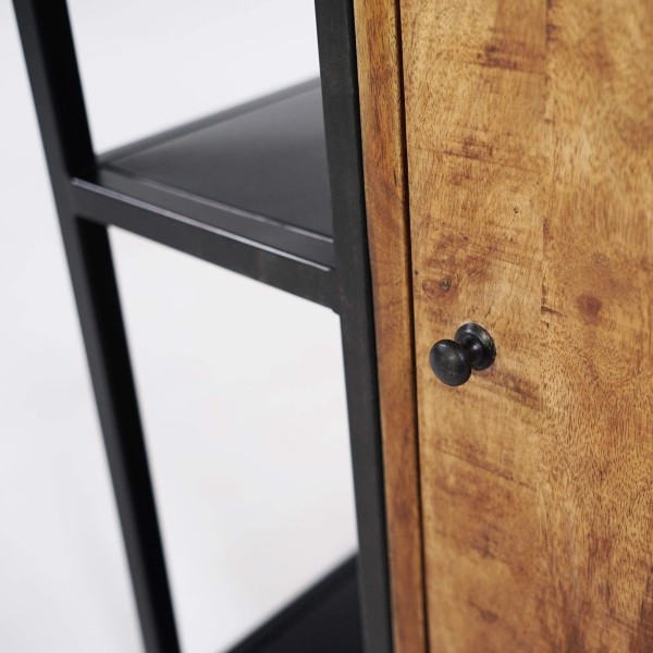 Bibliothèque étagère en métal et bois naturel 50cm - Diane