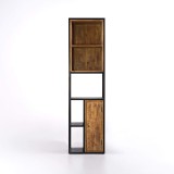 Bibliothèque étagère en métal et bois naturel 50cm - Diane