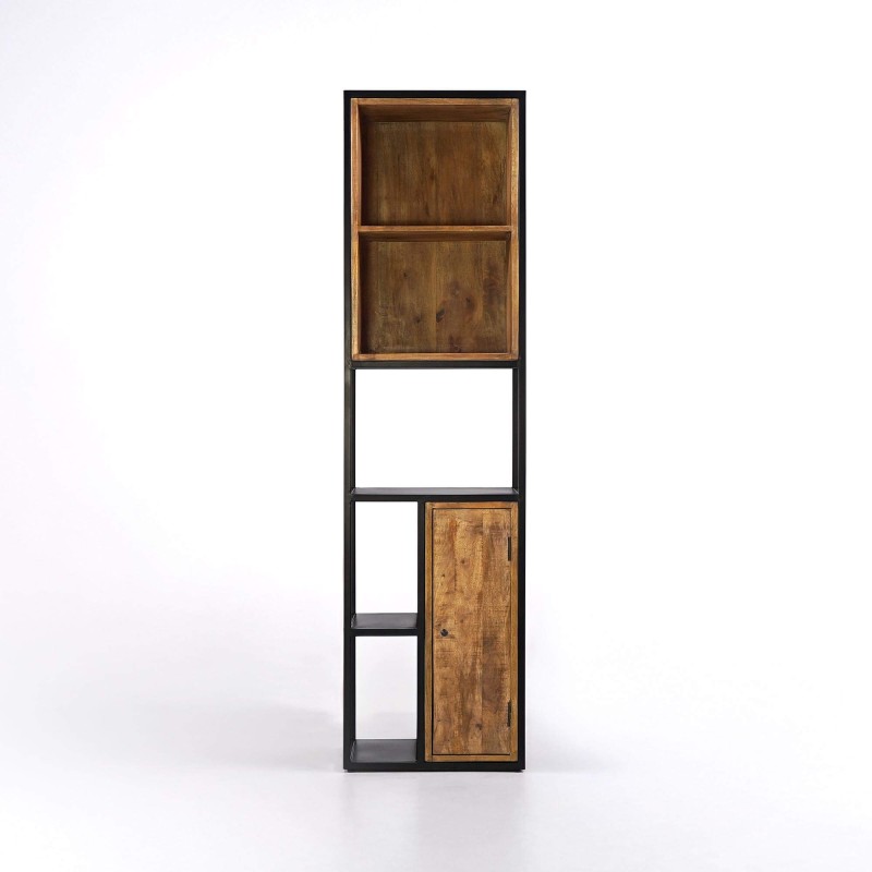 Bibliothèque étagère en métal et bois naturel 50cm - Diane
