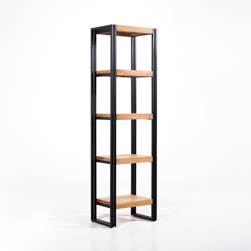 Colonne industrielle en bois massif et métal 50 x 180 - Liverpool