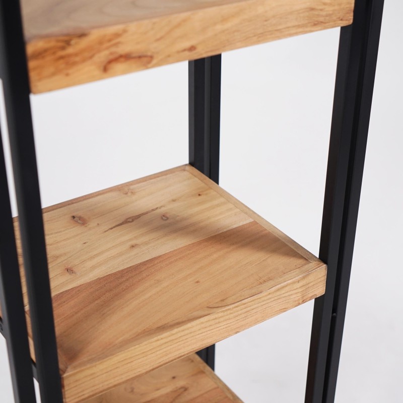 Colonne industrielle en bois massif et métal 50 x 180 - Liverpool