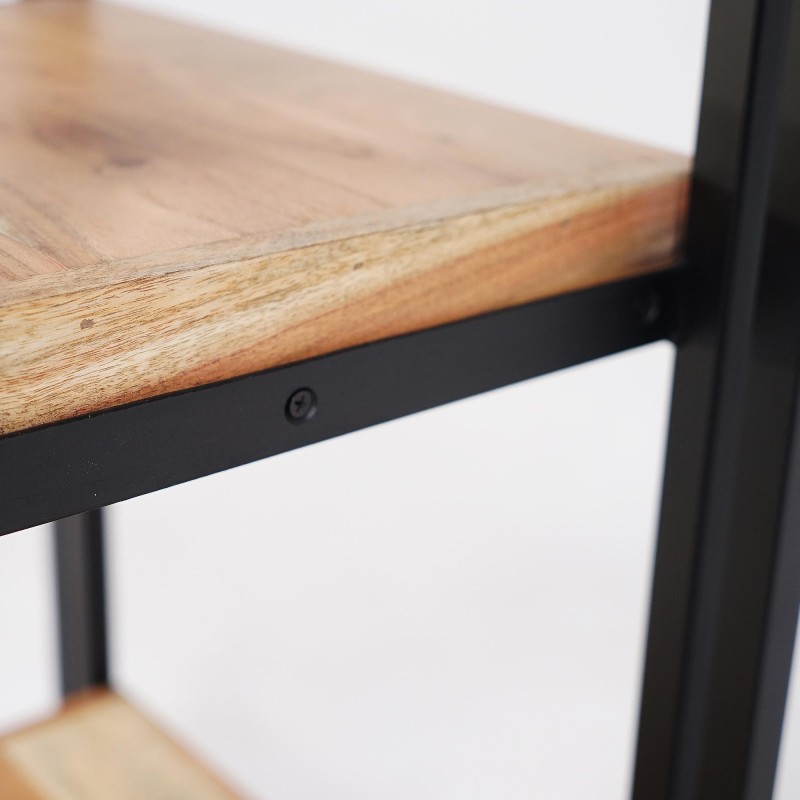 Colonne industrielle en bois massif et métal 50 x 180 - Liverpool