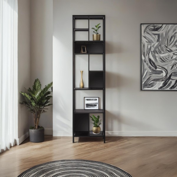 Étagère en métal noir 40 x 180 cm - New York