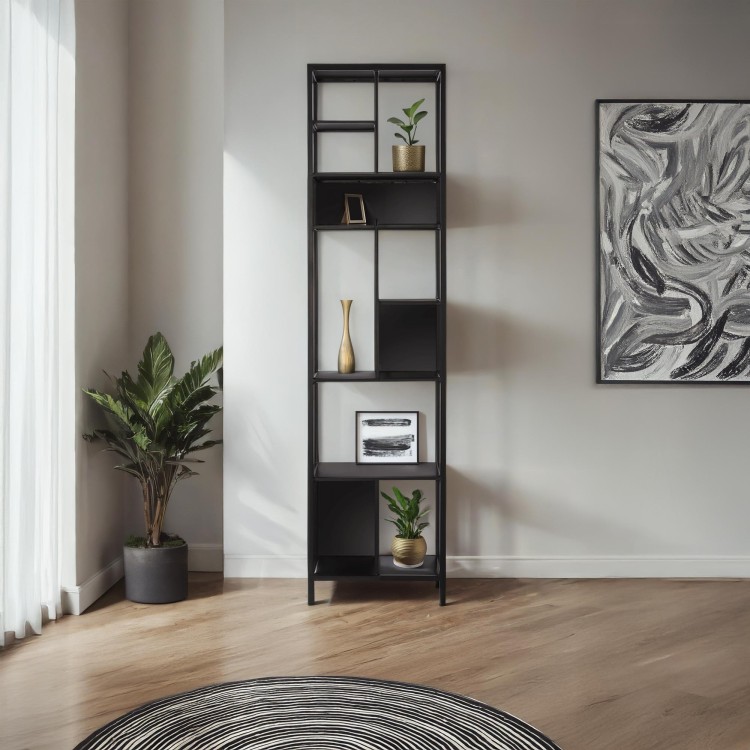 Étagère en métal noir 40 x 180 cm - New York