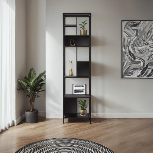 Étagère en métal noir 40 x 180 cm - New York