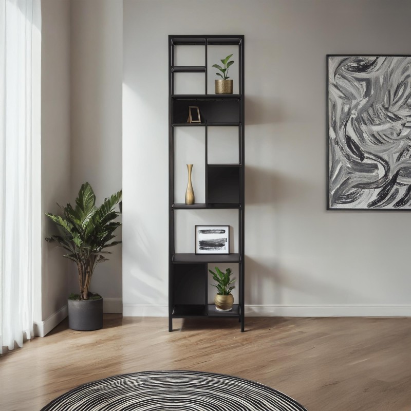 Étagère en métal noir 40 x 180 cm - New York