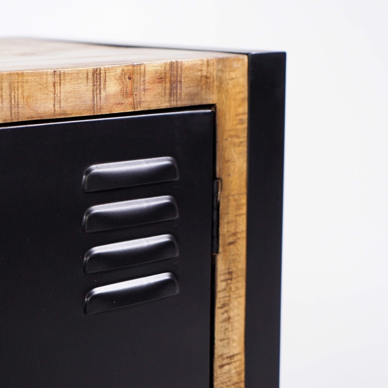 Meuble TV 160 cm en bois massif et métal - Kansas