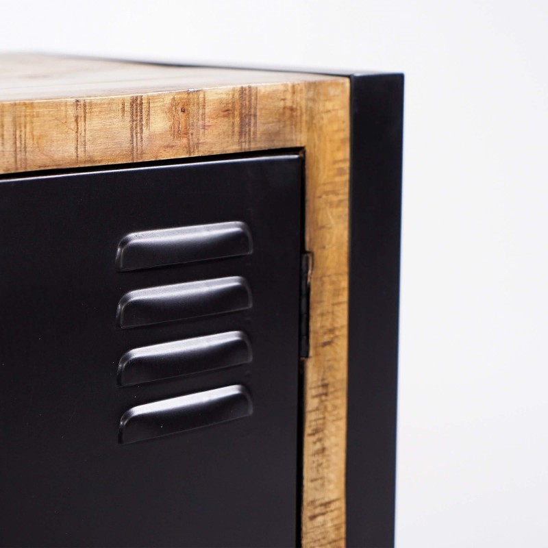 Meuble TV 200 cm en bois massif et métal  - Kansas