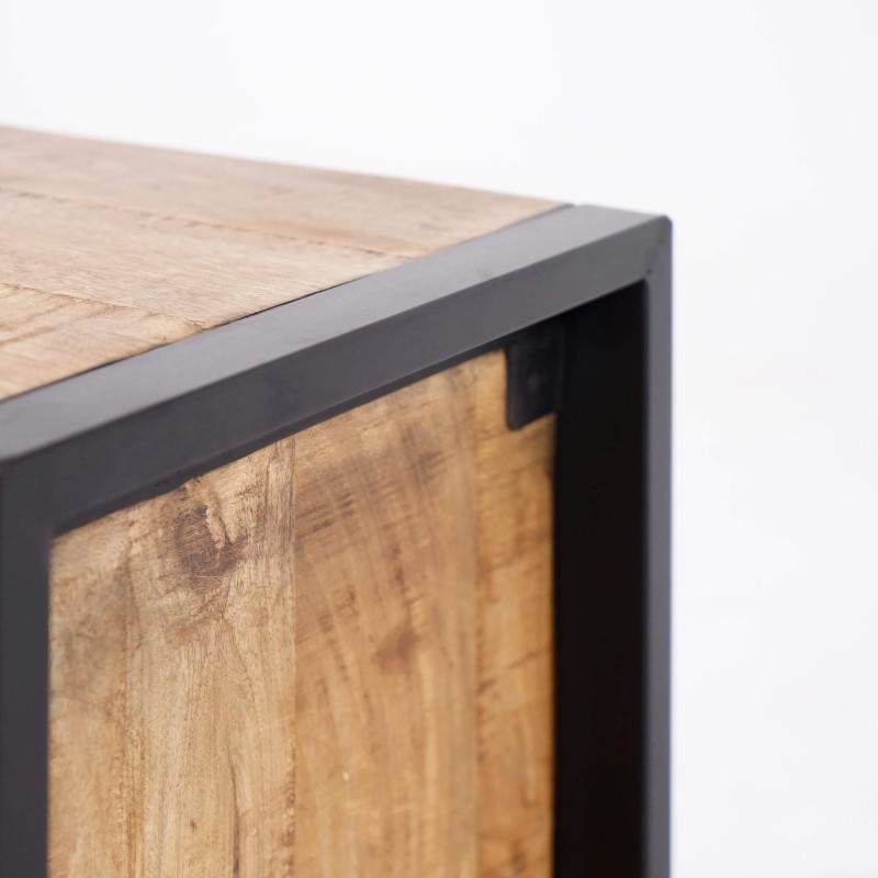 Table de nuit en bois et métal - Kansas