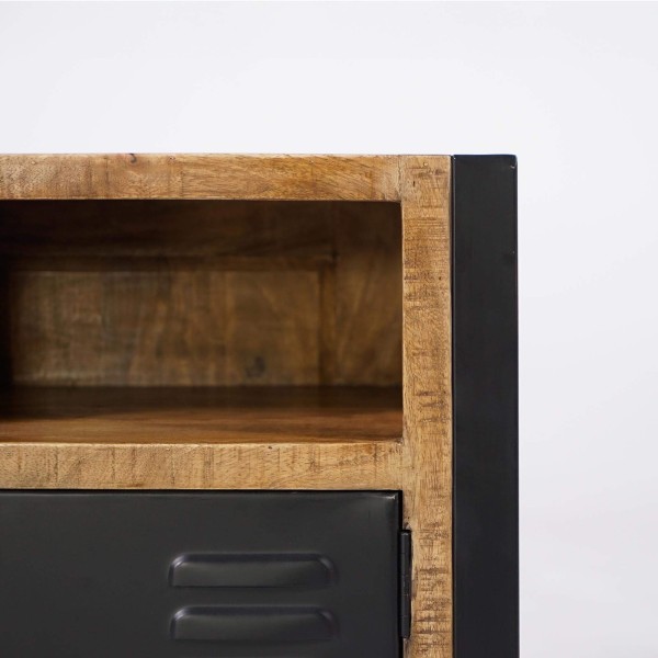 Table de nuit en bois et métal - Kansas