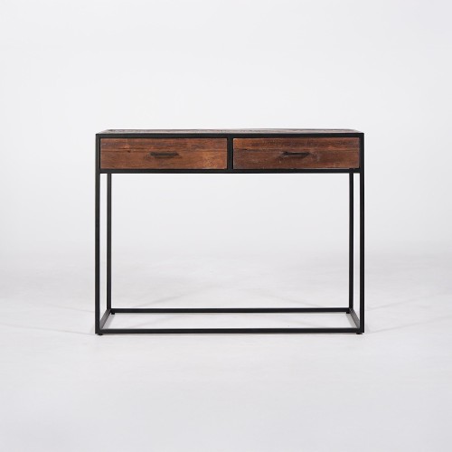 Console industrielle en bois recyclé - Recycled