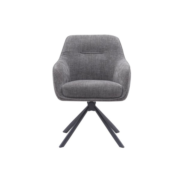 Chaise de salle à manger pivotante en tissu anthracite - Avola