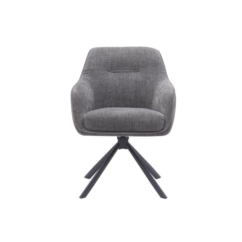 Chaise de salle à manger pivotante en tissu anthracite - Avola