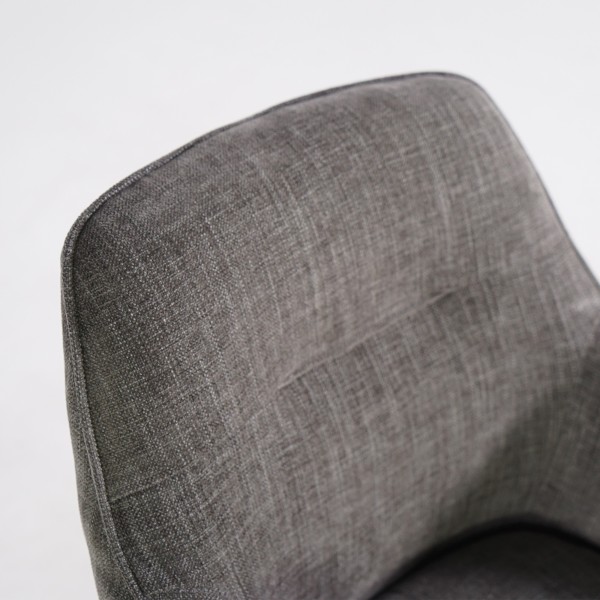 Chaise de salle à manger pivotante en tissu anthracite - Avola