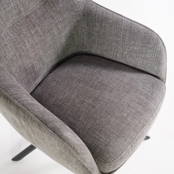 Chaise de salle à manger pivotante en tissu anthracite - Avola