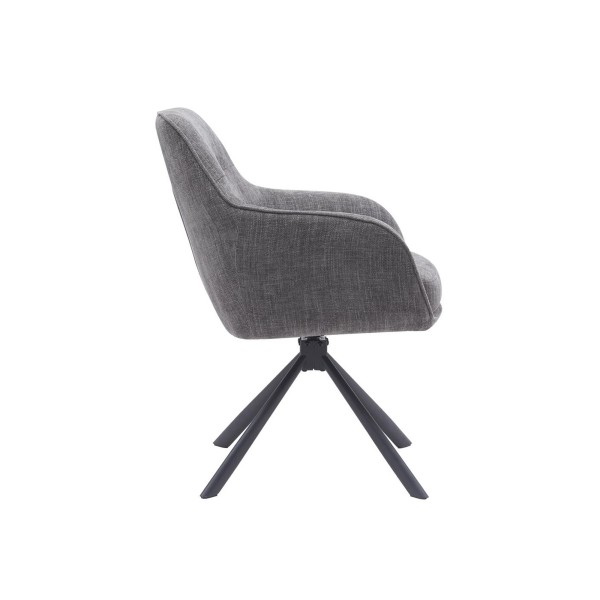 Chaise de salle à manger pivotante en tissu anthracite - Avola