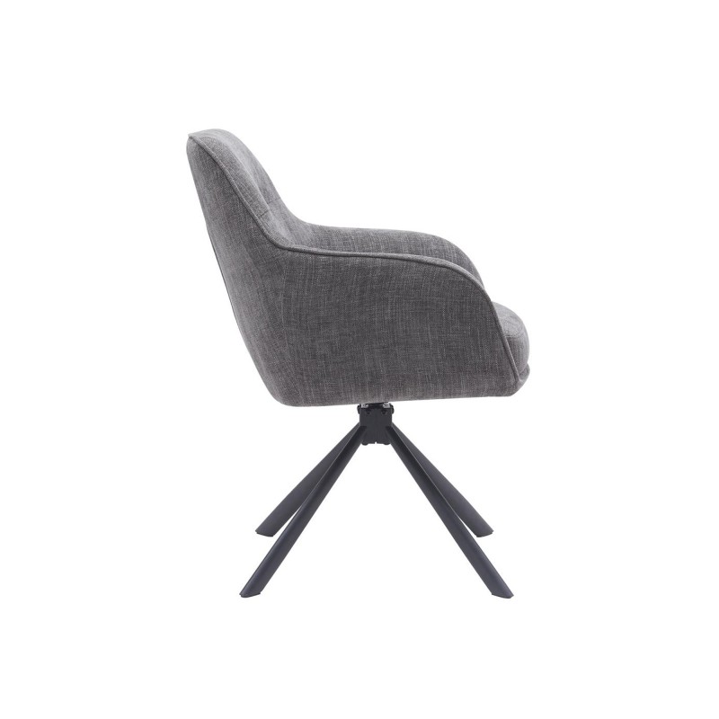 Chaise de salle à manger pivotante en tissu anthracite - Avola