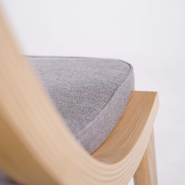 Chaise de salle à manger en chêne naturel et tissu gris - Svea
